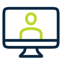 A computer monitor icon