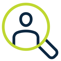 A magnifying glass icon