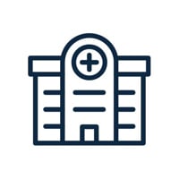 An icon depicting a hospital